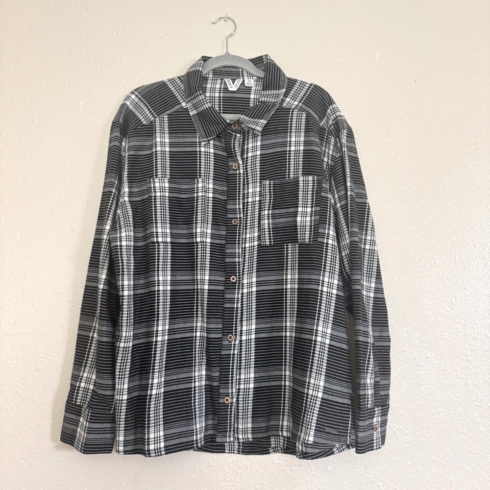 Roxy Ridge Creek Plaid Long Sleeve Button Down